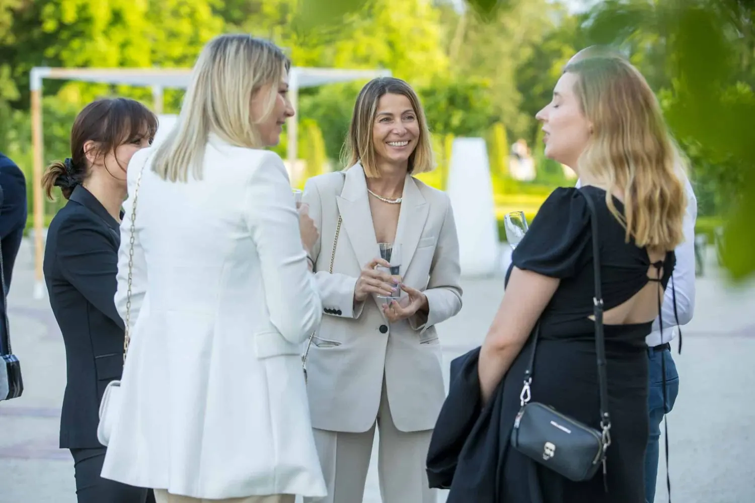 Conference participants networking