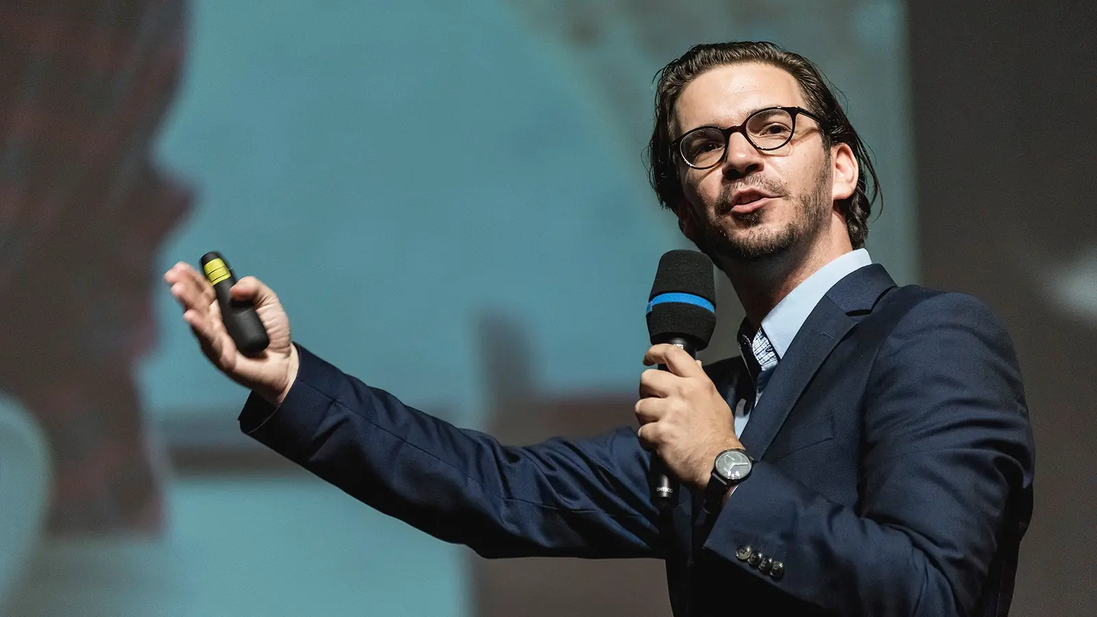 A speaker during a talk